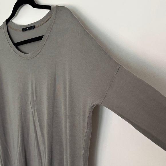 Jarbo Dress Green Gray Dolman Sleeves Knit Stretchy L - Picture 2 of 5